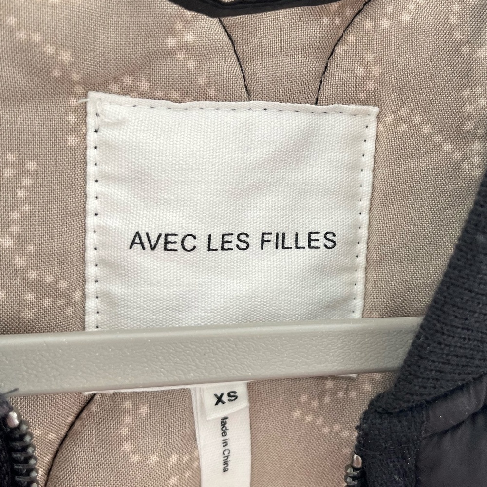 AVEC LES FILLES | Fall Heritage Quilted Bomber Jacket Coat in Black | Size XS - Picture 9 of 13